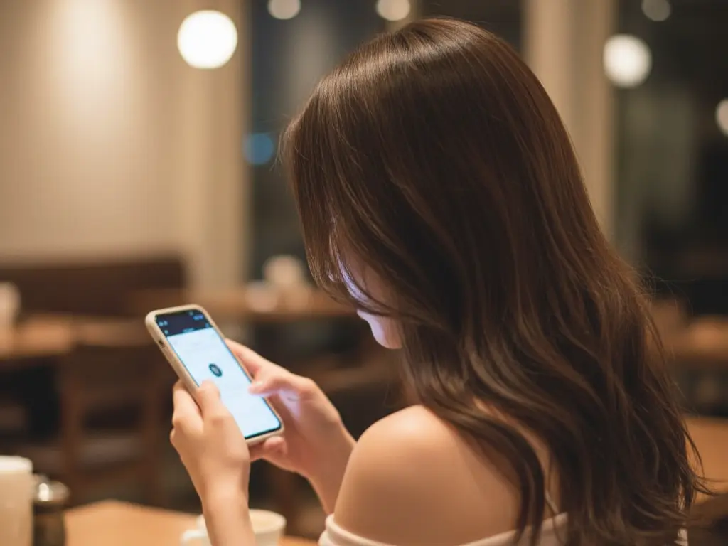 スマホを触っている女性